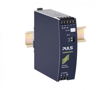 Puls CP10.241-S2 PULS CP10.241-S2 is a DIN rail mounting power supply unit with an aluminium housing. It operates within an ambient air temperature range of -25 to +70°C and has a net width of 39 mm. The current consumption varies with input voltage, being 1.13A at 230Vac input, 2.15A at 120Vac input, 2.6A at 100Vac input, and 2.35A at 110Vdc input, with a peak inrush current of 11A at 230Vac input and 7A at 120Vac input. It offers an IP20 degree of protection and achieves an efficiency of 0.952 at 230Vac input and 0.936 at 120Vac input. The dimensions are W39mm x H124mm x D117mm. The start-up delay ranges from 240-300ms for 100-230Vac input, with a rise time of 30ms under nominal input and full constant current load without load capacitance, and 160ms with 10mF load capacitance. It features protection against output overvoltage, overload/short-circuit, and over-temperature, with automatic restart in case of over-temperature conditions. The unit supports series/parallel operation for increased output voltages or power, and 1+1 redundancy with a redundancy module. It is resistant to back-feeding loads up to 35V. Power dissipation/losses are 12.1W at 230Vac input and 16.4W at 120Vac input, with an output stage capacitance of 4400µF. Electrical durability varies with conditions, reaching up to 499,000 hours at 40°C and 12A output with 1AC 230Vac input. The ripple is 50mVpp (20Hz...20MHz; 50Ω). This AC/DC power supply unit offers a 20% power reserve and includes ATEX approval, DC-OK relay contact output, and push-in spring connections. The supply voltage ranges from 88Vdc-180Vdc for DC and 85Vac-264Vac for AC, with specific tolerances for overvoltage and shutdown voltages. The rated current is 12A at 48Vdc from -25 to +45°C, 10A at 24Vdc from +45 to +60°C, and 7.5A at 24Vdc at +70°C. It is suitable for single-phase (1AC) or DC networks, with a rated power of 288W at -25 to +45°C, 240W at -25 to +60°C, and 180W at +70°C, with linear derating between +60°C and +70°C. The output voltage is adjustable from 24Vdc to 28Vdc, with a 200mV turn-ON overshoot, and a hold time of 37ms at 120/230Vac input.