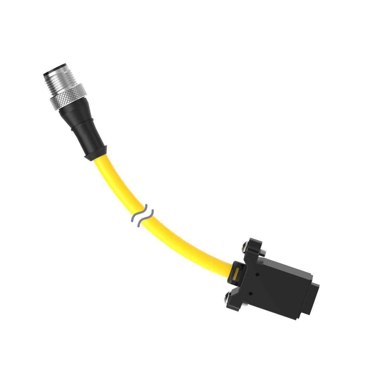 Banner DELSE-81D Cordset: Double Ended LS-Custom to M12; 12-pin Straight Female; 8-pin Straight Male; 0.3 m 8x22 Yellow PVC Jacket; PVC Black; Nickel-Plated Brass Coupling Nuts Banner DELSE-81D Cordset: Double Ended LS-Custom to M12; 12-pin Straight Female; 8-pin Straight Male; 0.3 m 8x22 Yellow PVC Jacket; PVC Black; Nickel-Plated Brass Coupling Nuts