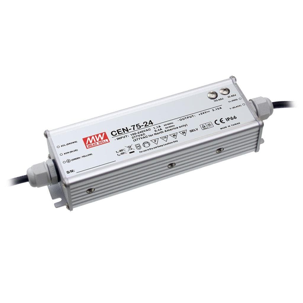 MEAN WELL CEN-75-36 AC-DC Single output LED driver Constant Current (CC); Output 36Vdc at 2.1A; CEN-75-36 is succeeded by XLG-75-24-A. MEAN WELL CEN-75-36 AC-DC Single output LED driver Constant Current (CC); Output 36Vdc at 2.1A; CEN-75-36 is succeeded by XLG-75-24-A.
