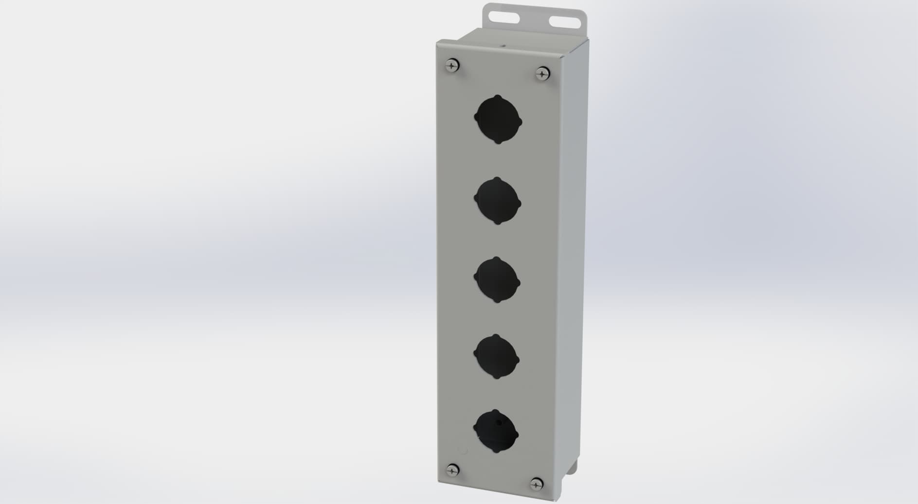 Saginaw Control SCE-5PB PB Enclosure, Height:12.50", Width:3.25", Depth:2.75", ANSI-61 gray powder coating inside and out. Saginaw Control SCE-5PB PB Enclosure, Height:12.50", Width:3.25", Depth:2.75", ANSI-61 gray powder coating inside and out.