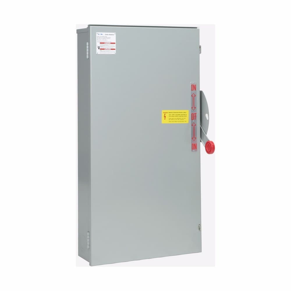 Eaton DT364FRK DT364FRK Eaton - Eaton Heavy duty double-throw safety switch, 200 A, NEMA 3R, Painted galvanized steel, Class H fuses, Fusible without neutral, Three-pole, Three-wire, K-series, 600 V Eaton DT364FRK DT364FRK Eaton - Eaton Heavy duty double-throw safety switch, 200 A, NEMA 3R, Painted galvanized steel, Class H fuses, Fusible without neutral, Three-pole, Three-wire, K-series, 600 V