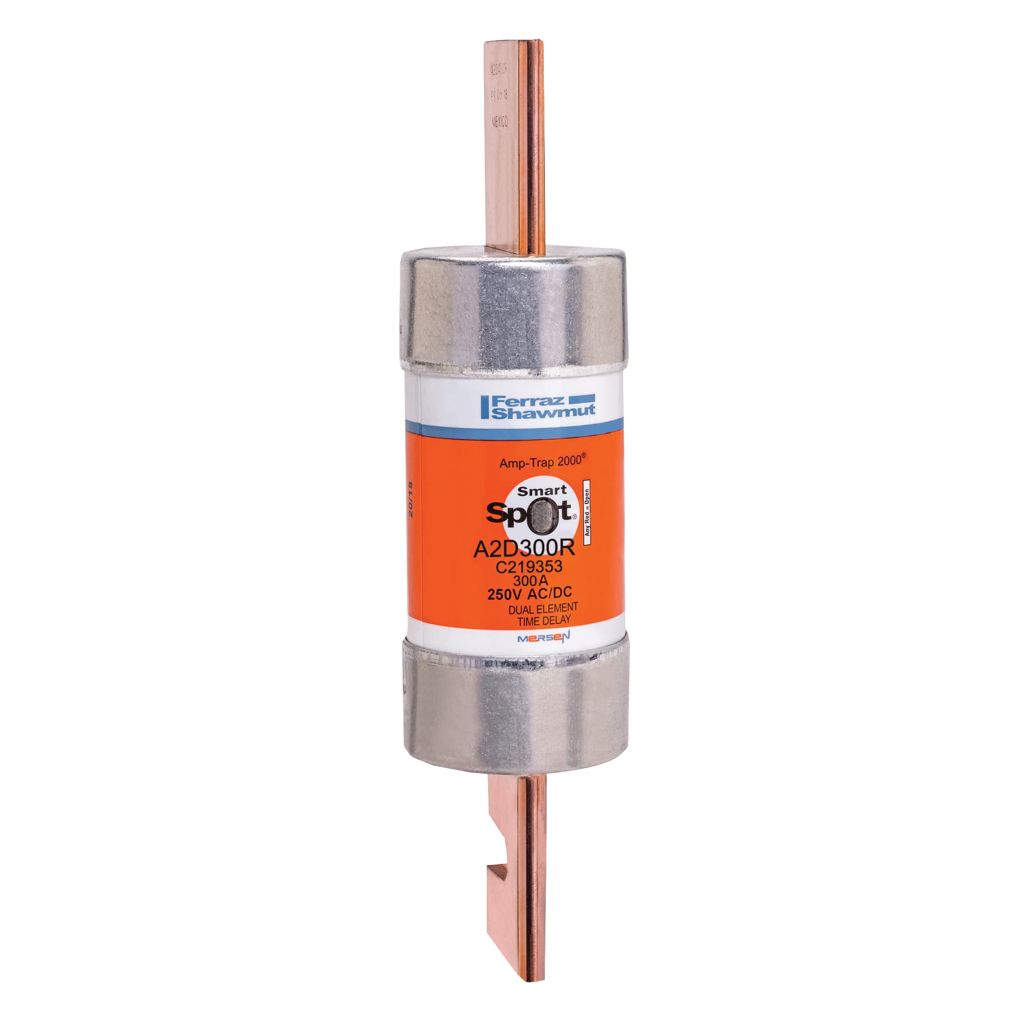 Mersen A2D300R A2D300R Mersen - Fuse A2D-R - Class RK1 - Time-Delay 250VAC 250VDC 300A Blade SmartSpot® Amp-Trap 2000® Mersen A2D300R A2D300R Mersen - Fuse A2D-R - Class RK1 - Time-Delay 250VAC 250VDC 300A Blade SmartSpot® Amp-Trap 2000®