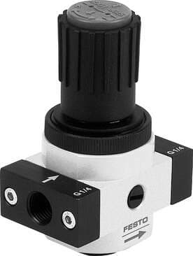 Festo 192365 pressure regulator LR-1-D-O-DI-MAXI Directly-controlled regulator, working pressure up to 12 bar. Size: Maxi, Series: D, Actuator lock: Rotary knob with lock, Assembly position: Any, Design structure: directly-controlled diaphragm regulator Festo 192365 pressure regulator LR-1-D-O-DI-MAXI Directly-controlled regulator, working pressure up to 12 bar. Size: Maxi, Series: D, Actuator lock: Rotary knob with lock, Assembly position: Any, Design structure: directly-controlled diaphragm regulator