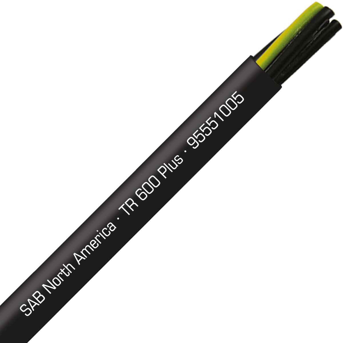 SAB 95551005 TR 600 Plus - 10 AWG/5c, UV and oil resistant flexible exposed run tray cable with reduced O.D., UL, CSA, CE, RoHS SAB 95551005 TR 600 Plus - 10 AWG/5c, UV and oil resistant flexible exposed run tray cable with reduced O.D., UL, CSA, CE, RoHS