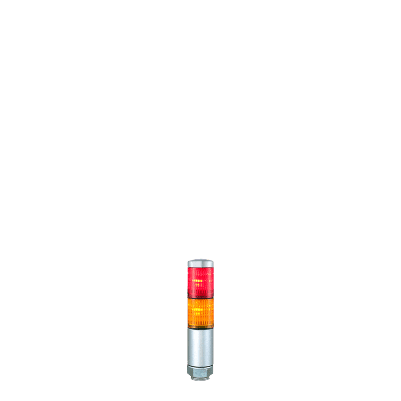 Patlite MPS-202-RY 30mm 2-Tier LED Signal Tower, 24V AC/DC, Direct Mount, Short Silver Body, LED: Red, Amber Patlite MPS-202-RY 30mm 2-Tier LED Signal Tower, 24V AC/DC, Direct Mount, Short Silver Body, LED: Red, Amber