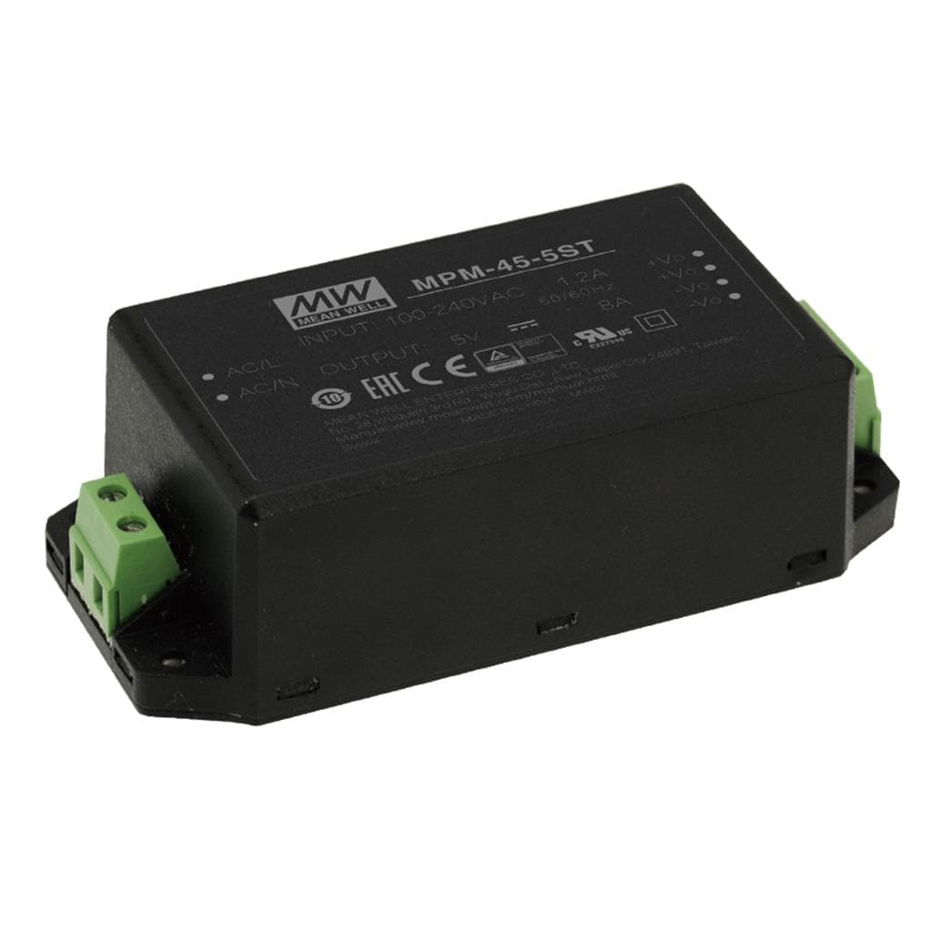 MEAN WELL MPM-45-48ST AC-DC Single output Medical Encapsulated power supply; Output 48Vdc at 0.94A; Screw terminal block; 2xMOPP MEAN WELL MPM-45-48ST AC-DC Single output Medical Encapsulated power supply; Output 48Vdc at 0.94A; Screw terminal block; 2xMOPP