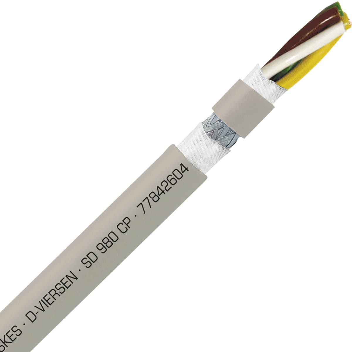 SAB 77842604 SD 980 CP - 26 AWG/4c, shielded halogen-free heavy duty continuous flex PUR data cable, UL, CSA, CE, RoHS SAB 77842604 SD 980 CP - 26 AWG/4c, shielded halogen-free heavy duty continuous flex PUR data cable, UL, CSA, CE, RoHS