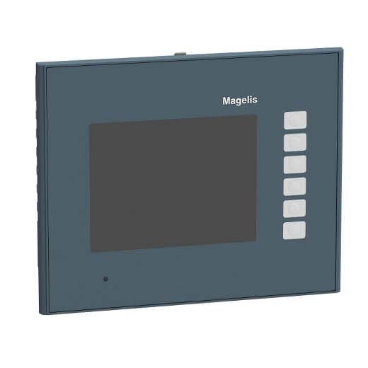 Schneider Electric HMIGTO1300FW Schneider Electric HMIGTO1300FW is an HMI / Display unit designed for operator dialogue with a touchscreen interface and programmable terminal capabilities. It features 6 function keys and supports up to 32 groups of 64 recipes, totaling a maximum of 1024 ingredients, including recipes curves and a log alarm log. It incorporates a built-in real-time clock. For connectivity, it offers a USB mini-B port, a USB type A port, an RJ45 port, and a 9-pin D-Sub connector. The communication protocols supported are Modbus, Modbus TCP/IP, Uni-TE, RS-232C, RS-485, and Ethernet TCP/IP. It requires a 24Vdc power supply and is designed for flush mounting. The operating ambient air temperature range is 0 to +50°C, and it has a storage temperature range of -20 to +60°C. This unit is protected to IP65, IP67, and NEMA 4X standards. It has a memory capacity of 64MB for applications and features a 3.5" QVGA TFT display with 65K colors and LED backlight, offering a resolution of 320x240 pixels. The operating system is Magelis, and the electrical durability of the backlight is rated at 50,000 hours. Schneider Electric HMIGTO1300FW Schneider Electric HMIGTO1300FW is an HMI / Display unit designed for operator dialogue with a touchscreen interface and programmable terminal capabilities. It features 6 function keys and supports up to 32 groups of 64 recipes, totaling a maximum of 1024 ingredients, including recipes curves and a log alarm log. It incorporates a built-in real-time clock. For connectivity, it offers a USB mini-B port, a USB type A port, an RJ45 port, and a 9-pin D-Sub connector. The communication protocols supported are Modbus, Modbus TCP/IP, Uni-TE, RS-232C, RS-485, and Ethernet TCP/IP. It requires a 24Vdc power supply and is designed for flush mounting. The operating ambient air temperature range is 0 to +50°C, and it has a storage temperature range of -20 to +60°C. This unit is protected to IP65, IP67, and NEMA 4X standards. It has a memory capacity of 64MB for applications and features a 3.5" QVGA TFT display with 65K colors and LED backlight, offering a resolution of 320x240 pixels. The operating system is Magelis, and the electrical durability of the backlight is rated at 50,000 hours.