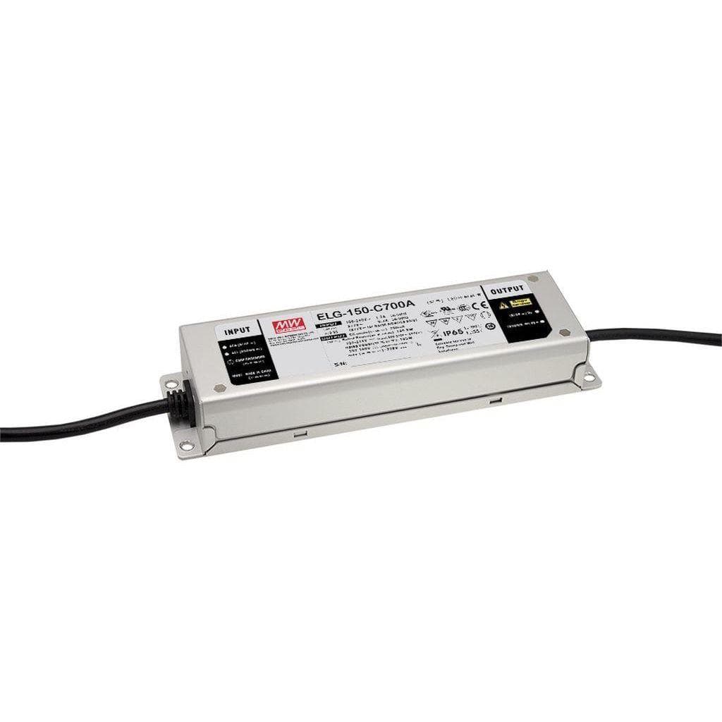 MEAN WELL ELG-150-C1050D2 AC-DC Single output LED Driver (CC) with PFC; Output 143VDC at 1.05A; Smart timer dimming and programmable function; IP67; Cable output MEAN WELL ELG-150-C1050D2 AC-DC Single output LED Driver (CC) with PFC; Output 143VDC at 1.05A; Smart timer dimming and programmable function; IP67; Cable output