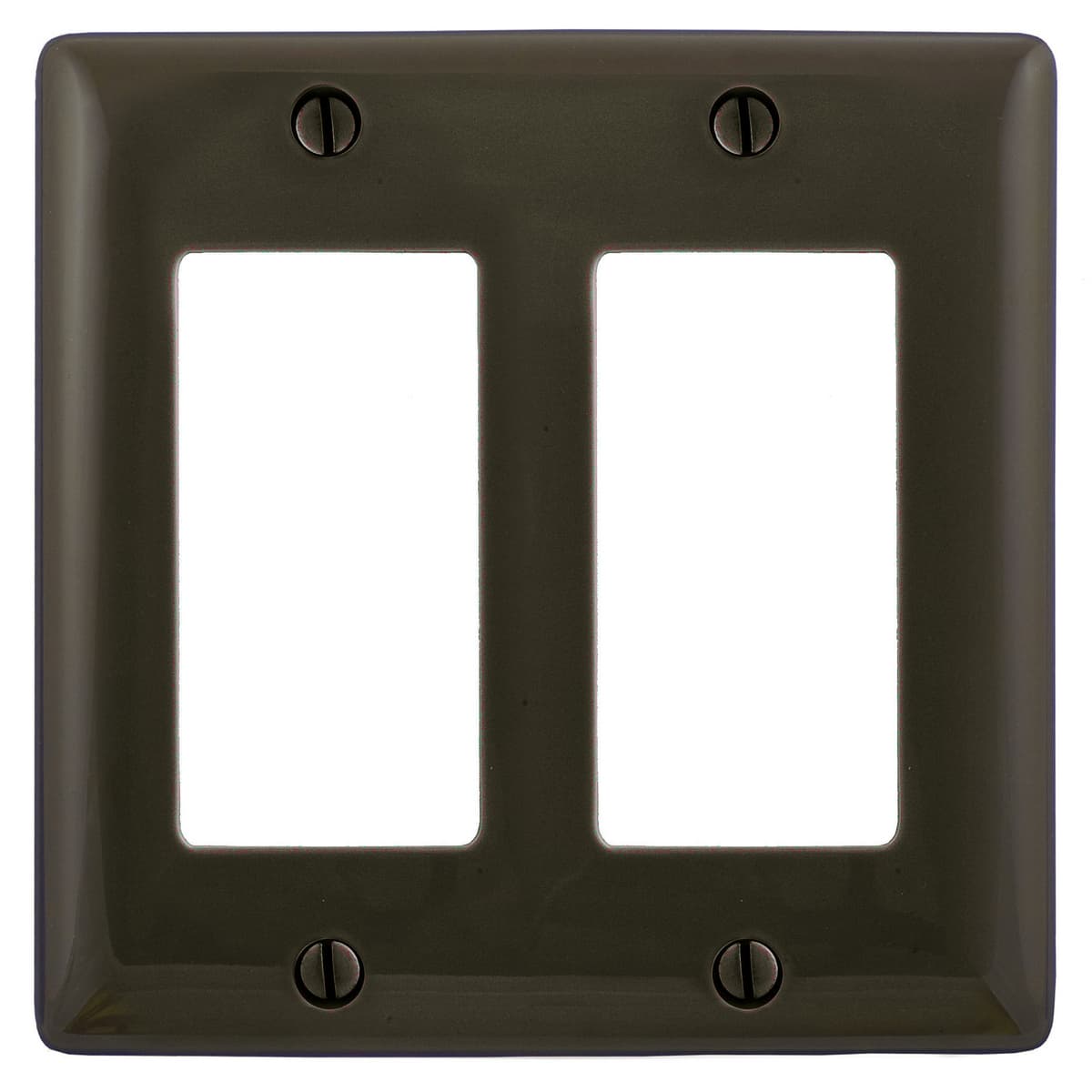 Hubbell NP262 Wallplates and Box Covers, Wallplate, Nylon, 2-Gang, 2) Decorator, Brown  ; Reinforcement ribs for extra strength ; Captive screw feature holds mounting screw in place ; High-impact, self-extinguishing nylon material ; Standard Size is 1/8" larger to give Hubbell NP262 Wallplates and Box Covers, Wallplate, Nylon, 2-Gang, 2) Decorator, Brown  ; Reinforcement ribs for extra strength ; Captive screw feature holds mounting screw in place ; High-impact, self-extinguishing nylon material ; Standard Size is 1/8" larger to give