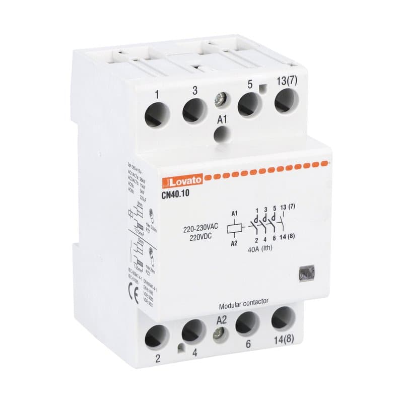Lovato Electric CN4010220 CN4010220 Lovato - Modular contactor, three-pole or four-pole, 40A AC1, 220...230VAC (4NO) Lovato Electric CN4010220 CN4010220 Lovato - Modular contactor, three-pole or four-pole, 40A AC1, 220...230VAC (4NO)