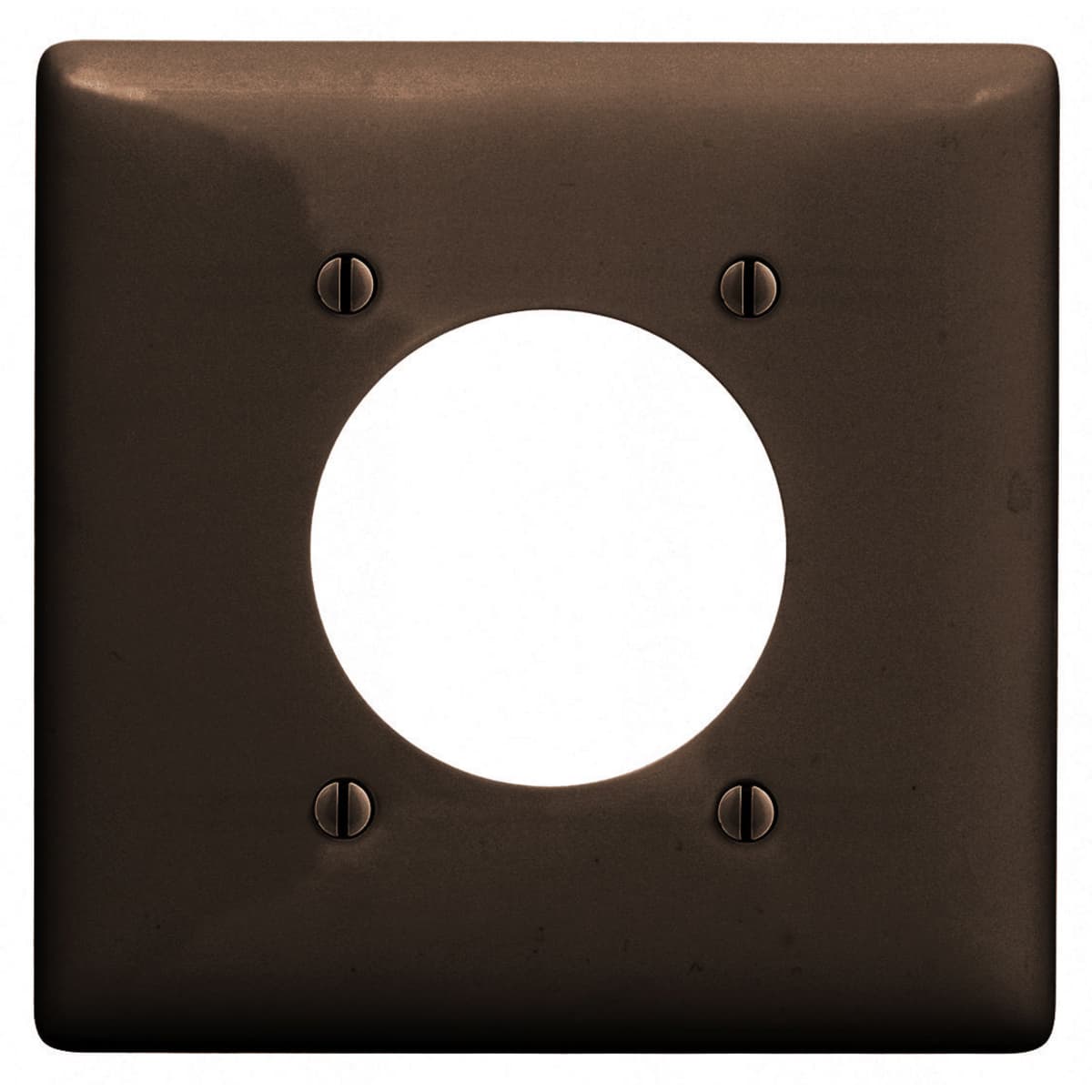 Hubbell NP703 Wallplates and Box Covers, Wallplate, Nylon, 2-Gang, 1) 2.15" Opening, Brown  ; Reinforcement ribs for extra strength ; High-impact, self-extinguishing nylon material ; Captive screw feature holds mounting screw in place ; 1-Single 2.16 in. (54.9) Diamete Hubbell NP703 Wallplates and Box Covers, Wallplate, Nylon, 2-Gang, 1) 2.15" Opening, Brown  ; Reinforcement ribs for extra strength ; High-impact, self-extinguishing nylon material ; Captive screw feature holds mounting screw in place ; 1-Single 2.16 in. (54.9) Diamete