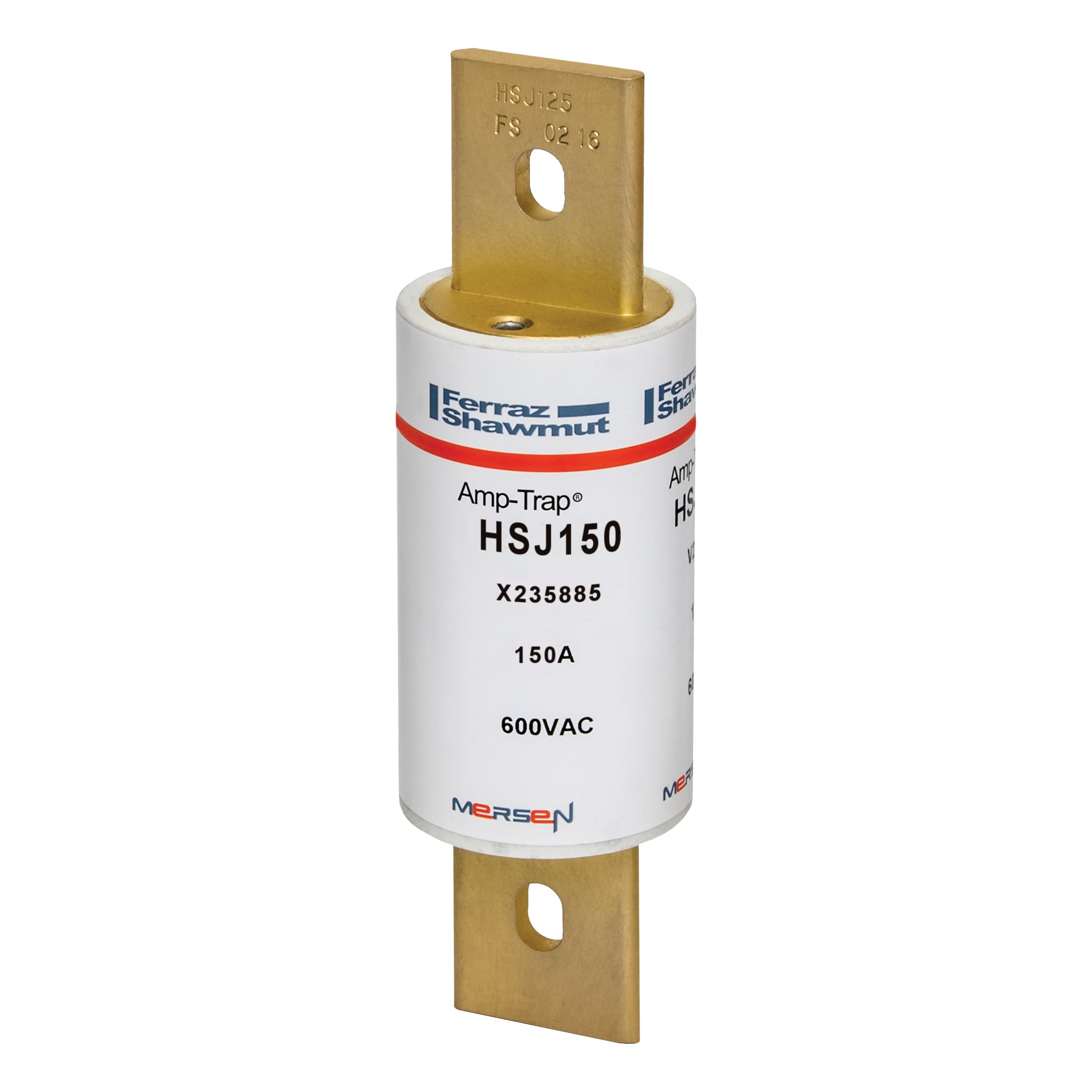 Mersen HSJ150 HSJ150 Mersen - Fuse HSJ - Class J - High-Speed 600VAC 500VDC 150A Blade Amp-Trap® Mersen HSJ150 HSJ150 Mersen - Fuse HSJ - Class J - High-Speed 600VAC 500VDC 150A Blade Amp-Trap®