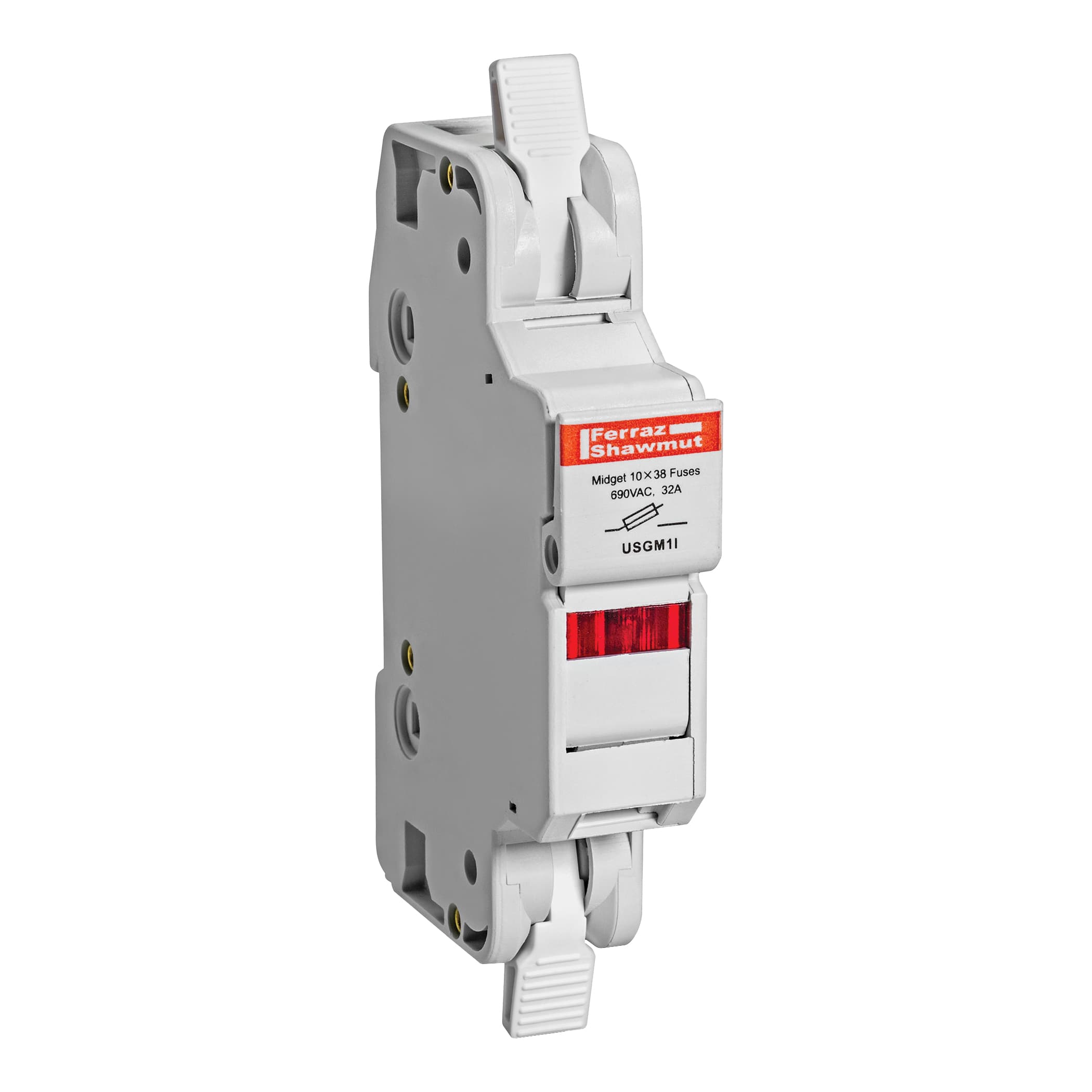 Mersen USGM1I USGM1I Mersen - Fuse Holder UltraSafe™ 600VAC 600VDC Midget 30A 1-Pole LED Cage Clamp IP65 Mersen USGM1I USGM1I Mersen - Fuse Holder UltraSafe™ 600VAC 600VDC Midget 30A 1-Pole LED Cage Clamp IP65