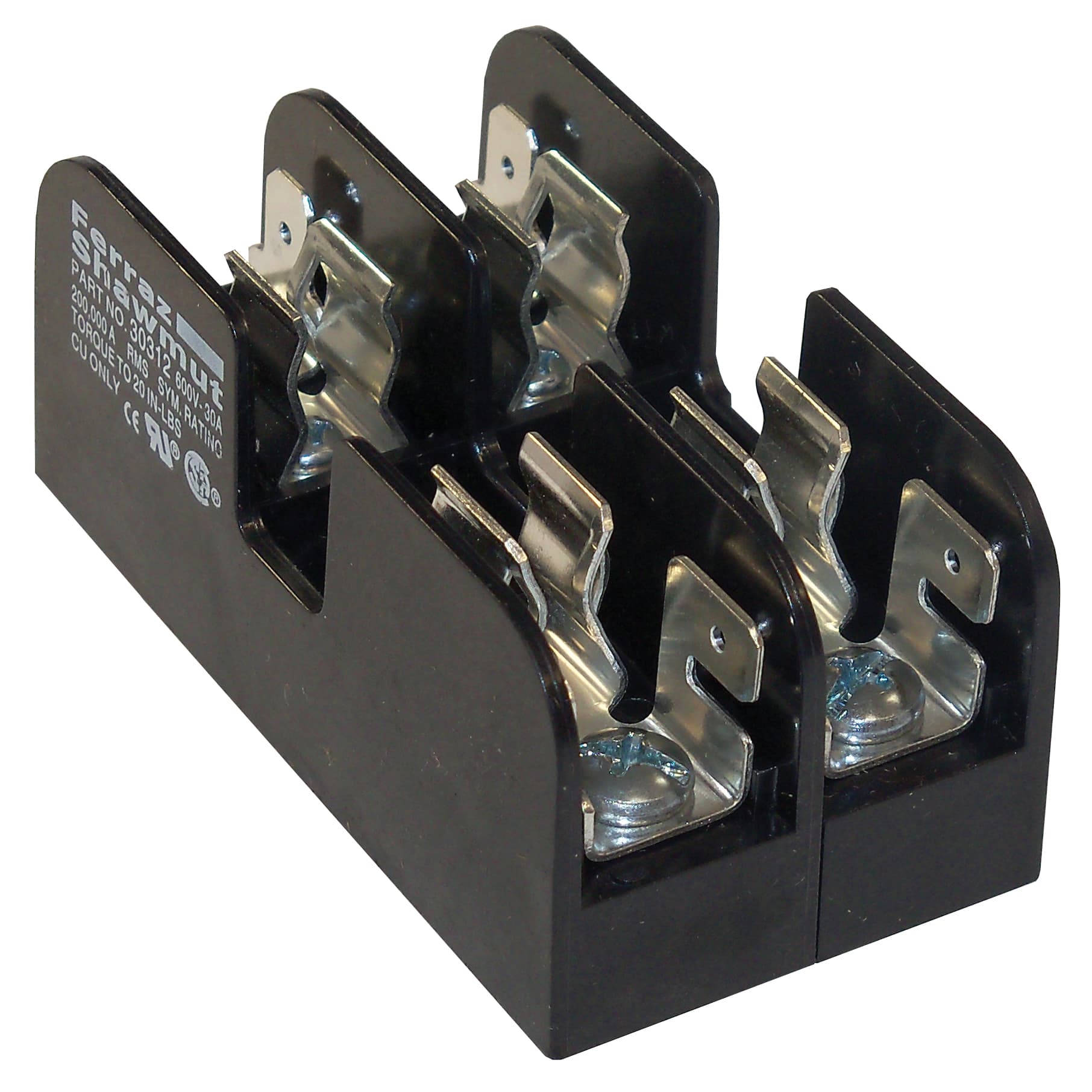 Mersen 20312 20312 Mersen - Fuse Block 250VAC 250VDC Class H/K 30A 2-Pole Screw Mersen 20312 20312 Mersen - Fuse Block 250VAC 250VDC Class H/K 30A 2-Pole Screw