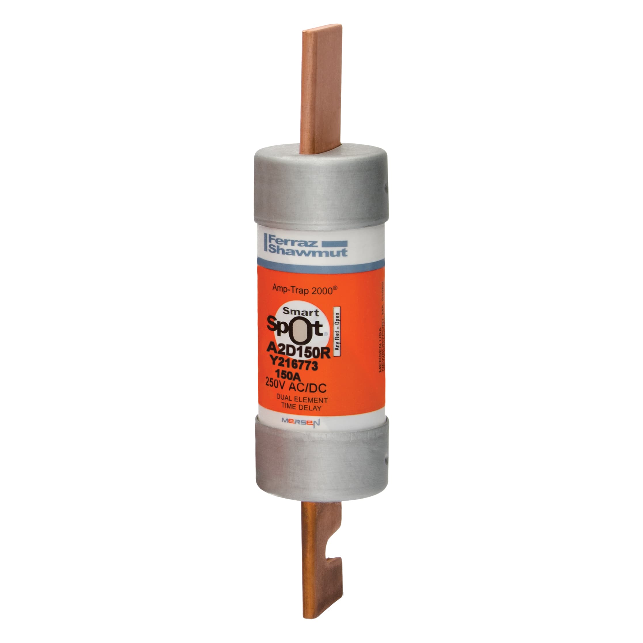 Mersen A2D150R A2D150R Mersen - Fuse A2D-R - Class RK1 - Time-Delay 250VAC 250VDC 150A Blade SmartSpot® Amp-Trap 2000® Mersen A2D150R A2D150R Mersen - Fuse A2D-R - Class RK1 - Time-Delay 250VAC 250VDC 150A Blade SmartSpot® Amp-Trap 2000®