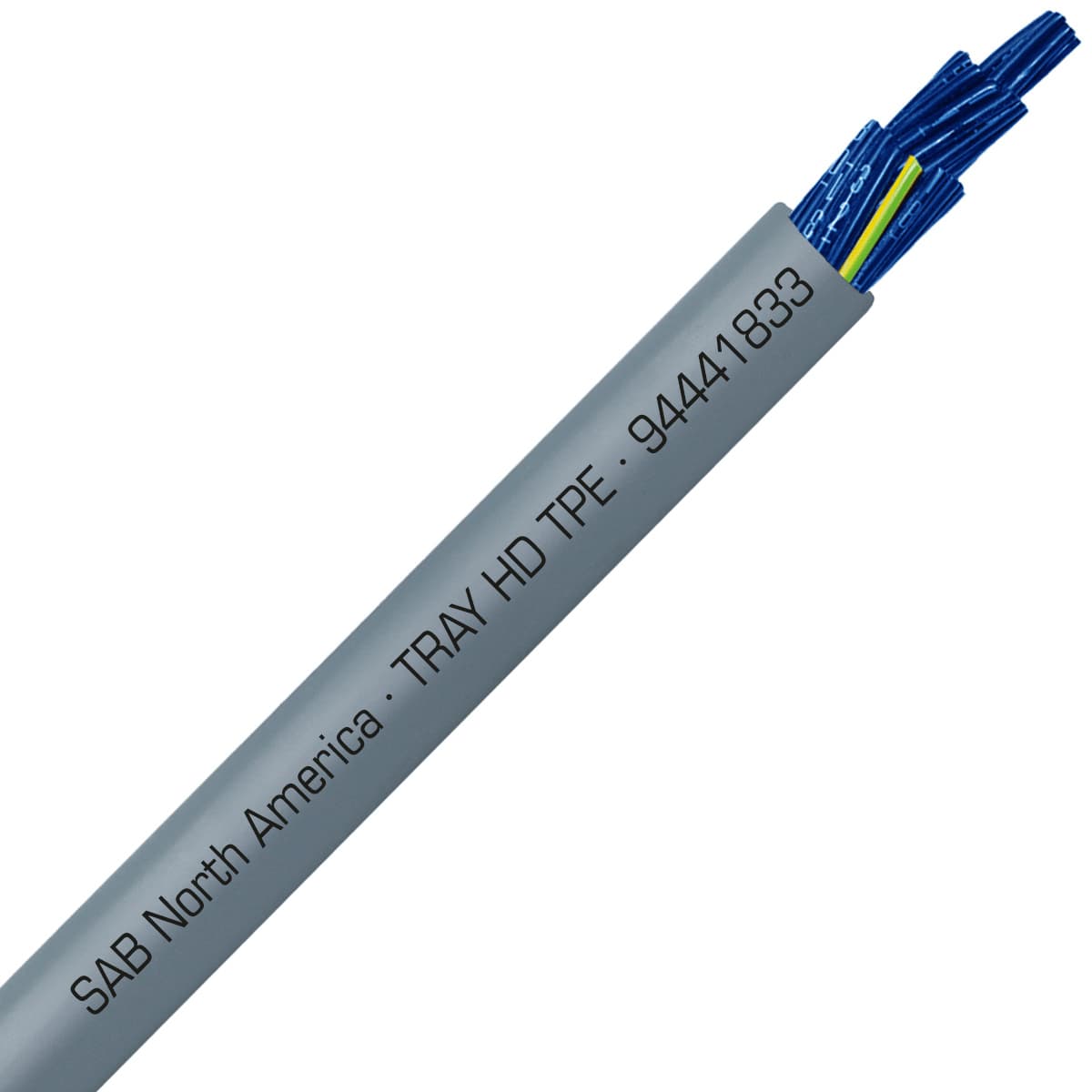 SAB 94441833 TRAY HD TPE - 18 AWG/33c, heavy duty exposed run TPE tray cable with blue conductors, UL, CSA, CE, RoHS SAB 94441833 TRAY HD TPE - 18 AWG/33c, heavy duty exposed run TPE tray cable with blue conductors, UL, CSA, CE, RoHS