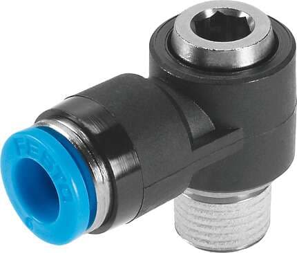 Festo 153104 push-in L-fitting QSLV-3/8-12-I 360° orientable, external thread with internal hexagon. Size: Standard, Nominal size: 6,9 mm, Type of seal on screw-in stud: coating, Assembly position: Any, Container size: 10 Festo 153104 push-in L-fitting QSLV-3/8-12-I 360° orientable, external thread with internal hexagon. Size: Standard, Nominal size: 6,9 mm, Type of seal on screw-in stud: coating, Assembly position: Any, Container size: 10