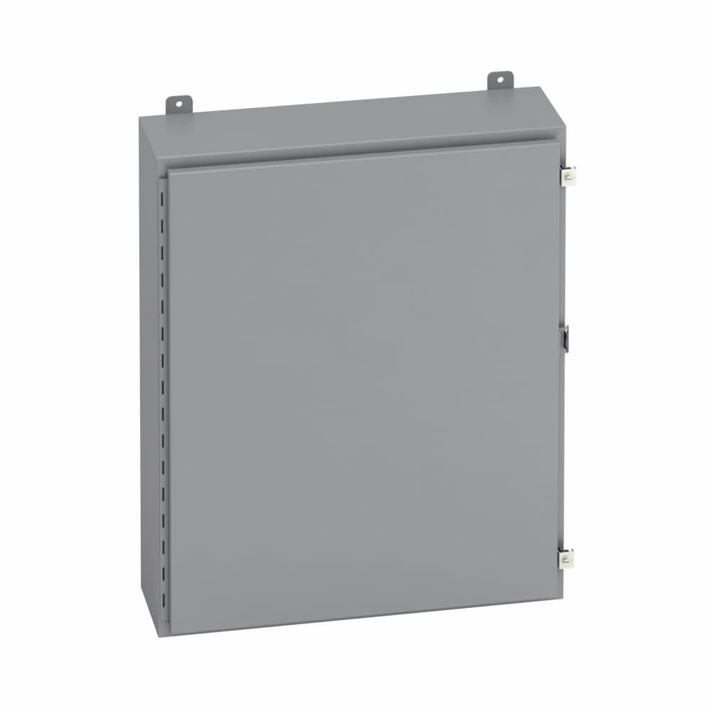Eaton 48248-12 Eaton B-Line series wall mounted panel enclosure, 48" height, 8" length, 24" width, NEMA 12, Hinged cover, 12 enclosure, Wall mount, Medium single door, External mounting feet, Carbon steel, Seamless poured in-place gasket Eaton 48248-12 Eaton B-Line series wall mounted panel enclosure, 48" height, 8" length, 24" width, NEMA 12, Hinged cover, 12 enclosure, Wall mount, Medium single door, External mounting feet, Carbon steel, Seamless poured in-place gasket