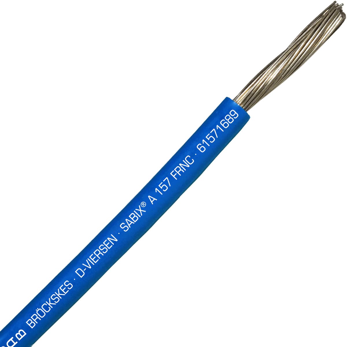 SAB 61571689 SABIX A 157 FRNC - 6 AWG/1c, flame retardant halogen-free 1000V gentian blue hook-up wire, UL, CE, RoHS SAB 61571689 SABIX A 157 FRNC - 6 AWG/1c, flame retardant halogen-free 1000V gentian blue hook-up wire, UL, CE, RoHS