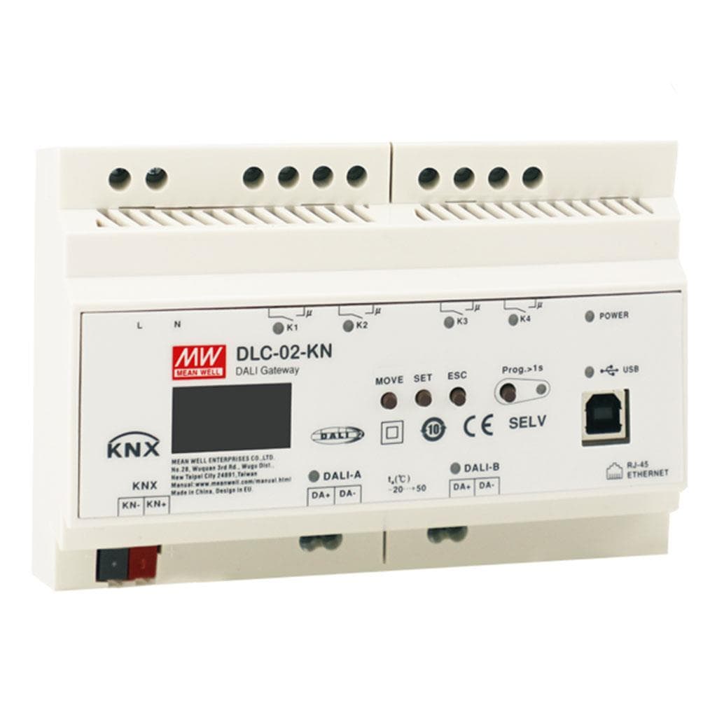 MEAN WELL DLC-02-KN DALI-2 multi-master application controller; KNX to DALI gateway MEAN WELL DLC-02-KN DALI-2 multi-master application controller; KNX to DALI gateway
