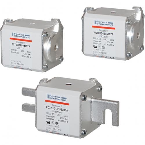 Mersen L1005363 Size 72 type EF style notched blade connections gR 400 A VAC/600VDC Mersen L1005363 Size 72 type EF style notched blade connections gR 400 A VAC/600VDC