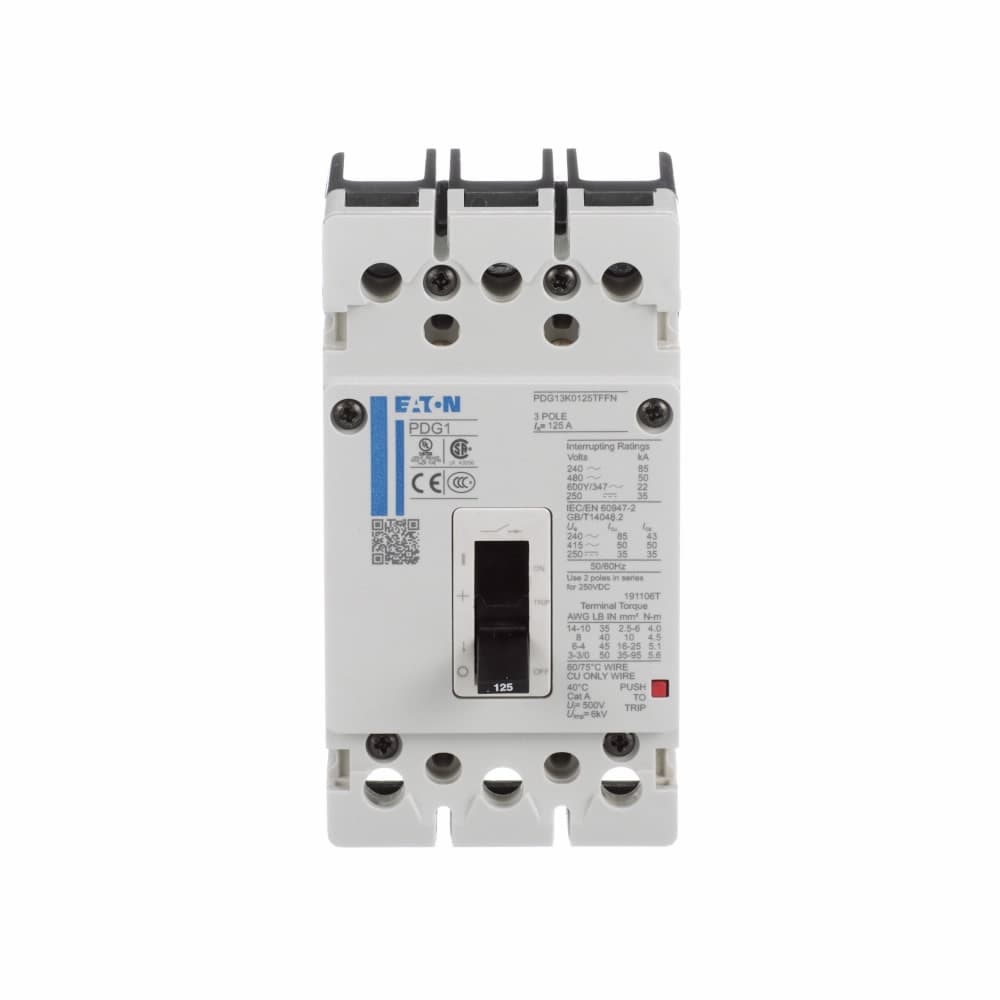 Eaton PDG13F0015TFFJ PDG13F0015TFFJ Eaton - Eaton Power Defense molded case circuit breaker, Globally Rated, Frame 1, Three Pole, 15A, 25kA/480V, T-M (Fxd-Fxd) TU, Standard Line and Load (PDG1X3T125) Eaton PDG13F0015TFFJ PDG13F0015TFFJ Eaton - Eaton Power Defense molded case circuit breaker, Globally Rated, Frame 1, Three Pole, 15A, 25kA/480V, T-M (Fxd-Fxd) TU, Standard Line and Load (PDG1X3T125)