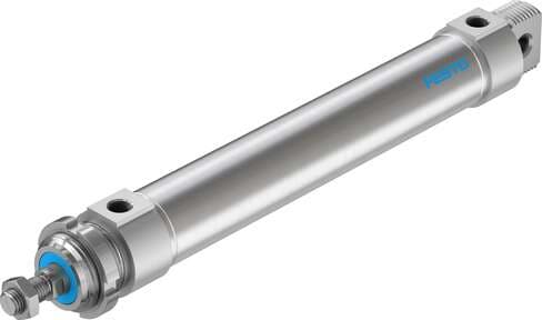 Festo 195997 round cylinder DSNU-40-200-P-A For position sensing, with elastic cushioning rings in end positions. Various mounting options, with or without additional mounting components. Stroke: 200 mm, Piston diameter: 40 mm, Piston rod thread: M12x1,25, Cushioning: Festo 195997 round cylinder DSNU-40-200-P-A For position sensing, with elastic cushioning rings in end positions. Various mounting options, with or without additional mounting components. Stroke: 200 mm, Piston diameter: 40 mm, Piston rod thread: M12x1,25, Cushioning: