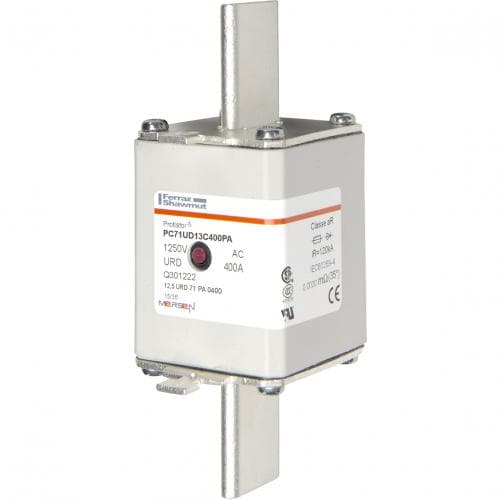 Mersen Q301222 Q301222 Mersen - Square Body High-Speed Fuse Protistor® Size 71 aR 1250VAC IEC 1300VAC UL 400A With Striker Plain Blades Mersen Q301222 Q301222 Mersen - Square Body High-Speed Fuse Protistor® Size 71 aR 1250VAC IEC 1300VAC UL 400A With Striker Plain Blades