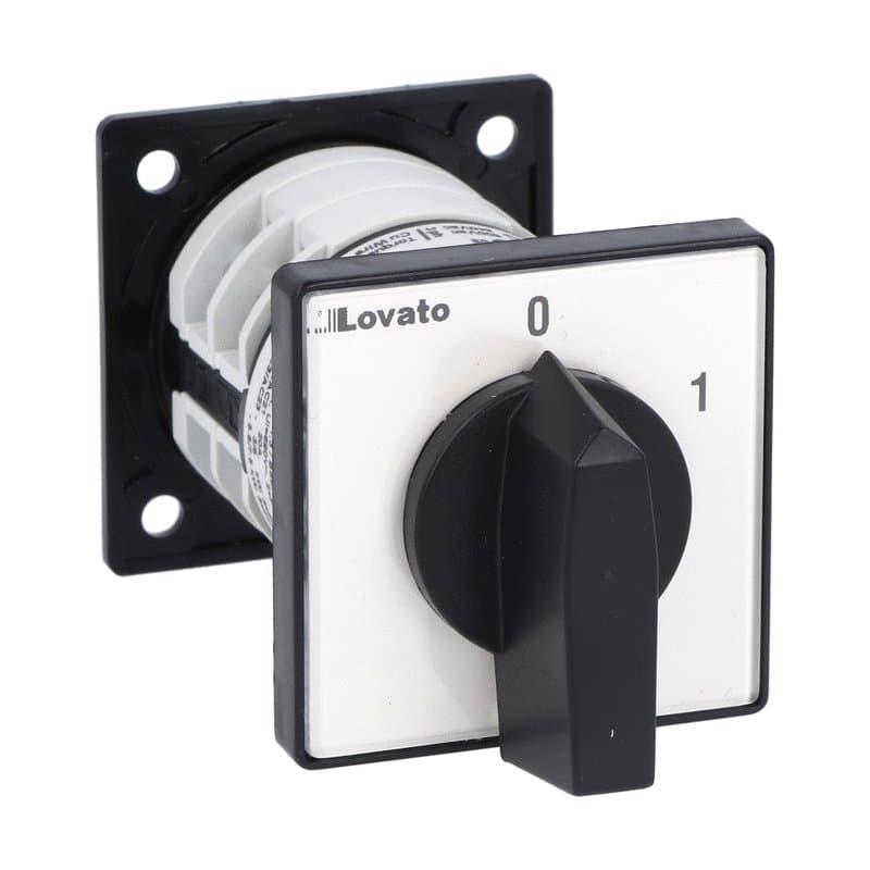 Lovato Electric 7GN2003O 7GN2003O Lovato - Rotary cam switch 7GN series, ON-OFF spring return switch 3 poles 20A, for rear mounting with black handle, front plate 48X48mm Lovato Electric 7GN2003O 7GN2003O Lovato - Rotary cam switch 7GN series, ON-OFF spring return switch 3 poles 20A, for rear mounting with black handle, front plate 48X48mm
