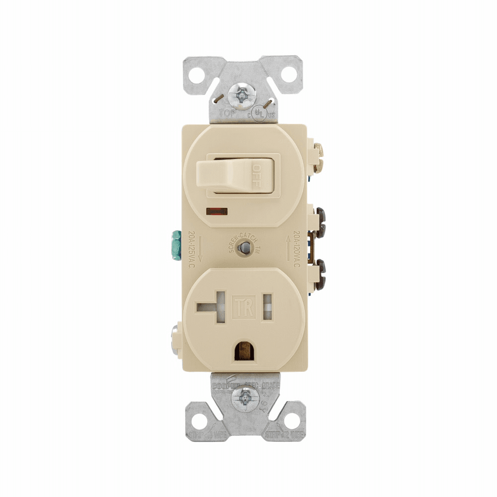 Eaton TR291V TR291V Eaton - Eaton commercial grade combination switch, tamp resist, auto-grnd, Stand, #14 - #12 AWG, 20A, 20A recept, Commer, 120V switch, 125V recept, bk and sd wiring, togg, Maint closure, Screw, Brass, Ivy, 5-15R, -20-60C, dplx, thermoplas, PVC Eaton TR291V TR291V Eaton - Eaton commercial grade combination switch, tamp resist, auto-grnd, Stand, #14 - #12 AWG, 20A, 20A recept, Commer, 120V switch, 125V recept, bk and sd wiring, togg, Maint closure, Screw, Brass, Ivy, 5-15R, -20-60C, dplx, thermoplas, PVC