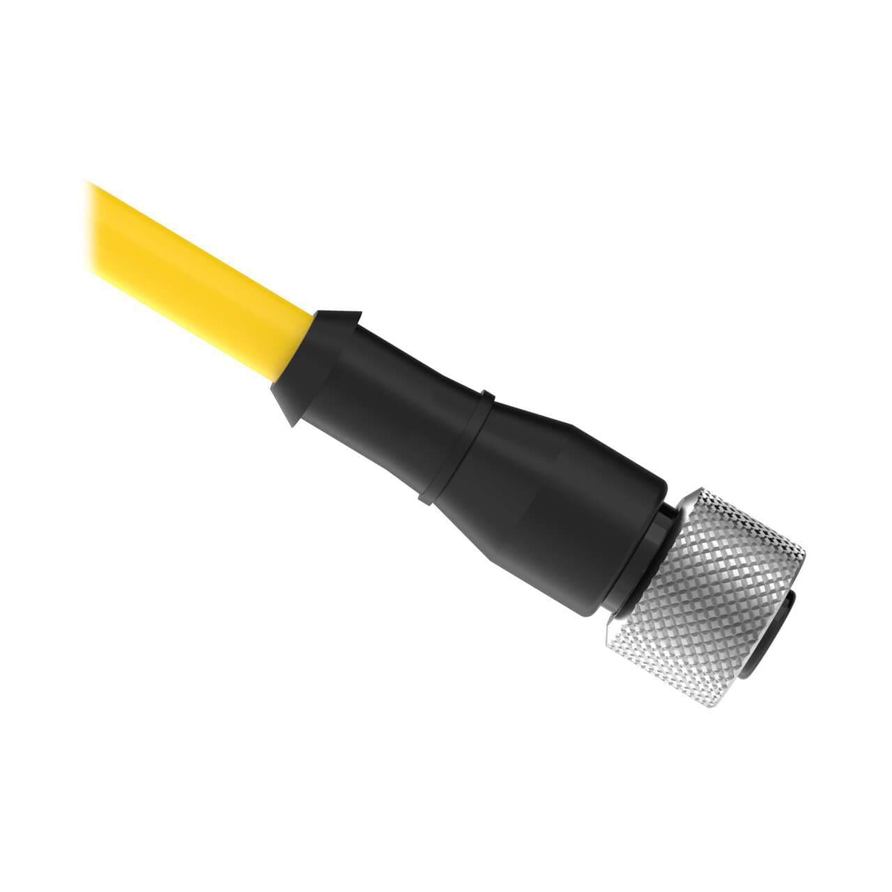 Banner QDE-860D Cordset: Single Ended M12; 8-pin Straight Female; 18.29 m 8x22 Yellow PVC Jacket; Nickel-Plated Brass Coupling Nut Banner QDE-860D Cordset: Single Ended M12; 8-pin Straight Female; 18.29 m 8x22 Yellow PVC Jacket; Nickel-Plated Brass Coupling Nut