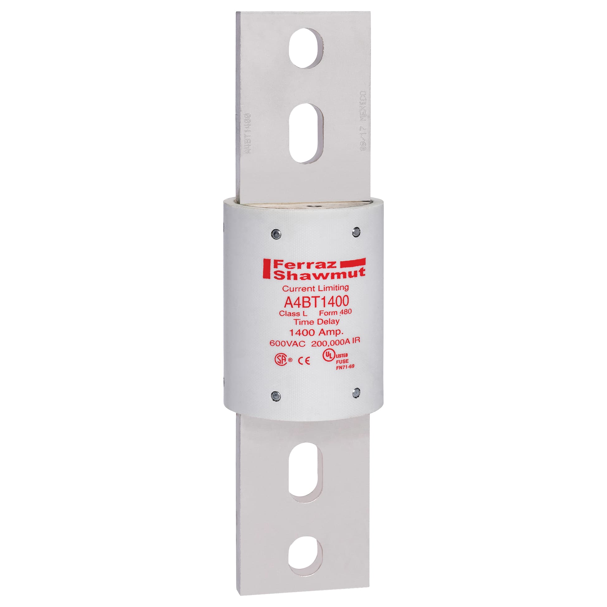 Mersen A4BT1400 A4BT1400 Mersen - Fuse A4BT - Class L - Time-Delay 600VAC 500VDC 1400A Blade Amp-Trap® Mersen A4BT1400 A4BT1400 Mersen - Fuse A4BT - Class L - Time-Delay 600VAC 500VDC 1400A Blade Amp-Trap®