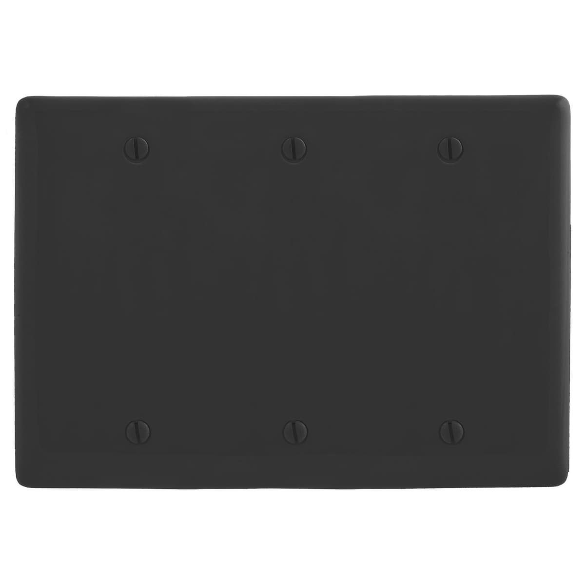 Hubbell NP33BK WALLPLATE, 3-G, 3 BOX MT BLANK, BK  Hubbell NP33BK WALLPLATE, 3-G, 3 BOX MT BLANK, BK