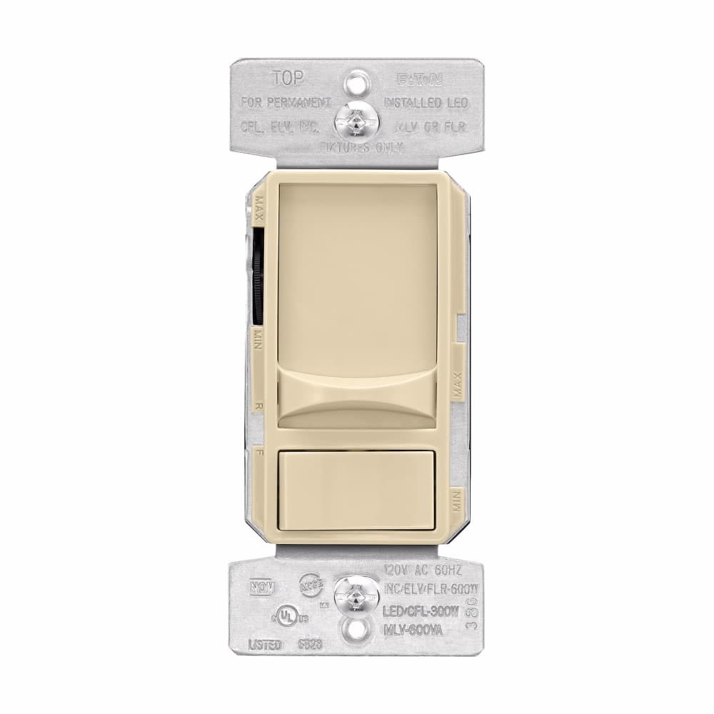 Eaton SUL06P-V-KB-L SUL06P-V-KB-L Eaton - Eaton slide dimmer, 300W LED-600W Halogen, #14 -12 AWG, Residential/ Light Commercial, Flush, 277V, Ivory, 71 Hz, Mark 10 Flourescent, Single-pole, Three-way, 1,2,3+, Single-phase, Back and side wire, Polycarbonate, 300W - 600W 319274 Eaton SUL06P-V-KB-L SUL06P-V-KB-L Eaton - Eaton slide dimmer, 300W LED-600W Halogen, #14 -12 AWG, Residential/ Light Commercial, Flush, 277V, Ivory, 71 Hz, Mark 10 Flourescent, Single-pole, Three-way, 1,2,3+, Single-phase, Back and side wire, Polycarbonate, 300W - 600W 319274
