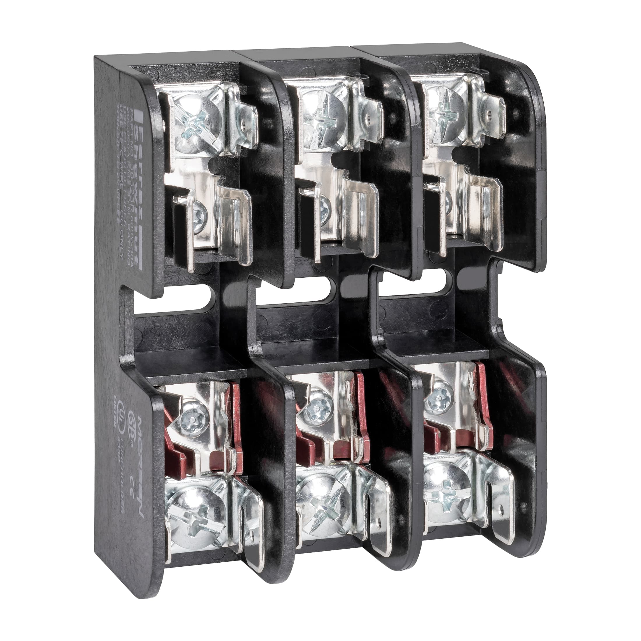 Mersen 30323R 30323R Mersen - Fuse Block 600VAC 600VDC Class CC 30A 3-Pole Pressure Plate with Reinforced Clip Mersen 30323R 30323R Mersen - Fuse Block 600VAC 600VDC Class CC 30A 3-Pole Pressure Plate with Reinforced Clip