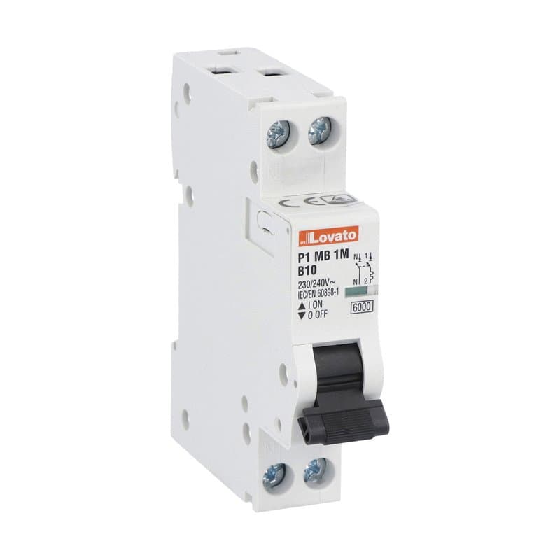 Lovato Electric P1MB1MB06 P1MB1MB06 Lovato - Miniature circuit breaker, 1P+N - 6kA. 1 module, characteristic B, 6A Lovato Electric P1MB1MB06 P1MB1MB06 Lovato - Miniature circuit breaker, 1P+N - 6kA. 1 module, characteristic B, 6A