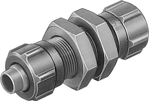 Festo 9390 bulkhead quick connector SCK-PK-9-KU Polymeric design. Nominal size: 8 mm, Assembly position: Any, Operating pressure complete temperature range: 0 - 10 bar, Ambient temperature: -10 - 60 °C, Pneumatic connection, port 1: for barbed connector internal di Festo 9390 bulkhead quick connector SCK-PK-9-KU Polymeric design. Nominal size: 8 mm, Assembly position: Any, Operating pressure complete temperature range: 0 - 10 bar, Ambient temperature: -10 - 60 °C, Pneumatic connection, port 1: for barbed connector internal di