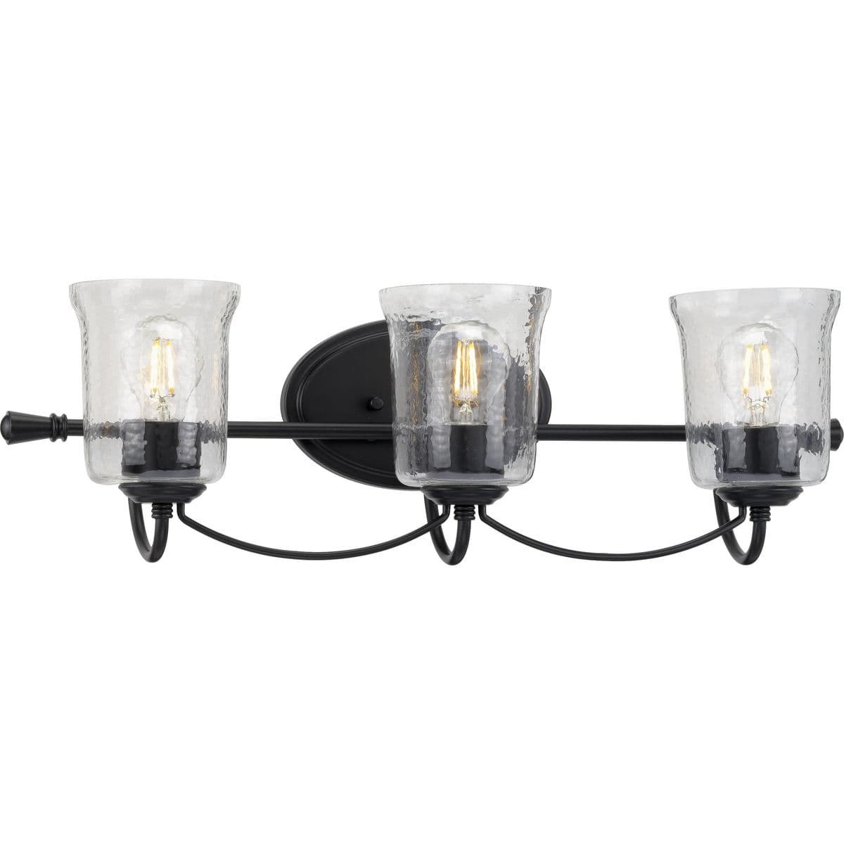 Hubbell P300255-031 Beautiful lighting will appeal to both your classic taste and your artistic spirit with this bath light. Wandering eyes will focus on clear chiseled glass shades as they offer an air of refinery. Handsome black light bases are supported by dainty curved a Hubbell P300255-031 Beautiful lighting will appeal to both your classic taste and your artistic spirit with this bath light. Wandering eyes will focus on clear chiseled glass shades as they offer an air of refinery. Handsome black light bases are supported by dainty curved a
