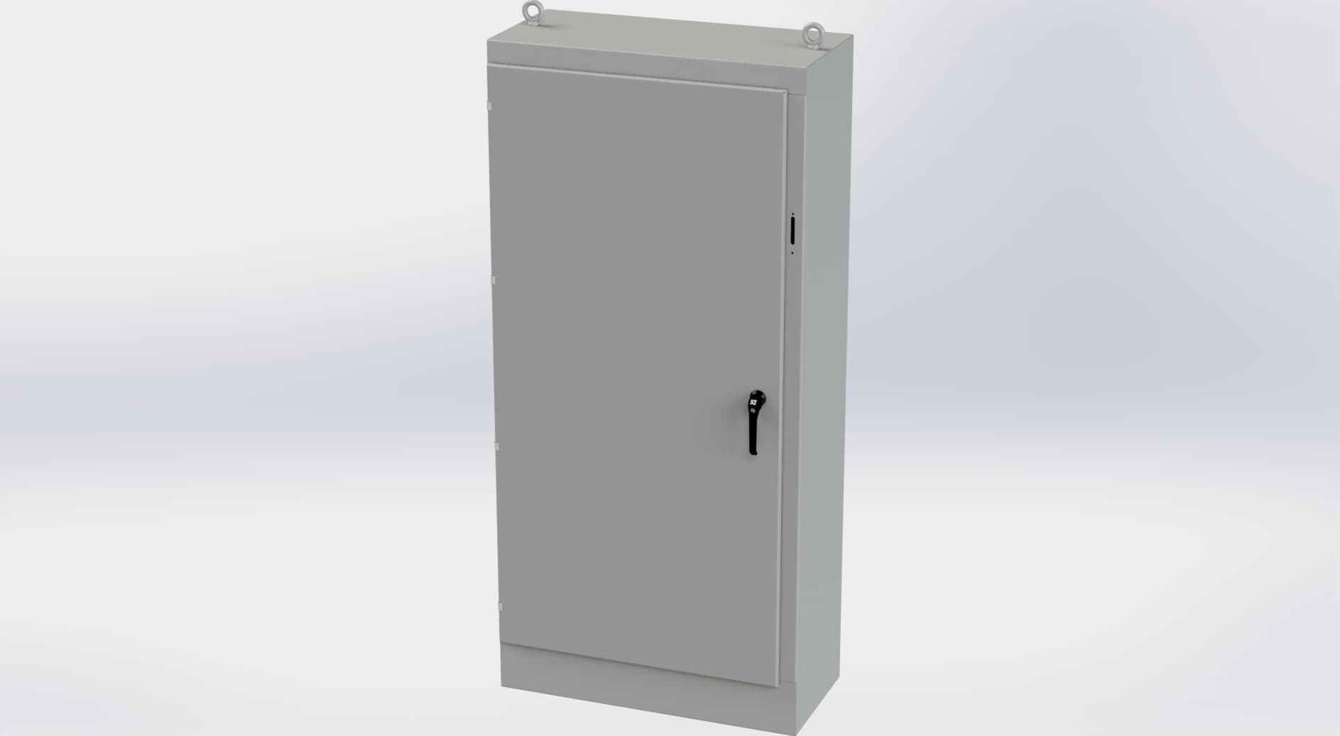 Saginaw Control SCE-84XM4018 1DR XM Enclosure, Height:84.00", Width:39.50", Depth:18.00", ANSI-61 gray powder coating inside and out. Sub-panels are powder coated white. Saginaw Control SCE-84XM4018 1DR XM Enclosure, Height:84.00", Width:39.50", Depth:18.00", ANSI-61 gray powder coating inside and out. Sub-panels are powder coated white.