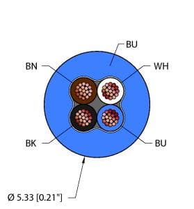 BLU,PVC,4X22,ITC,MSHA Part Image. Manufactured by Turck.
