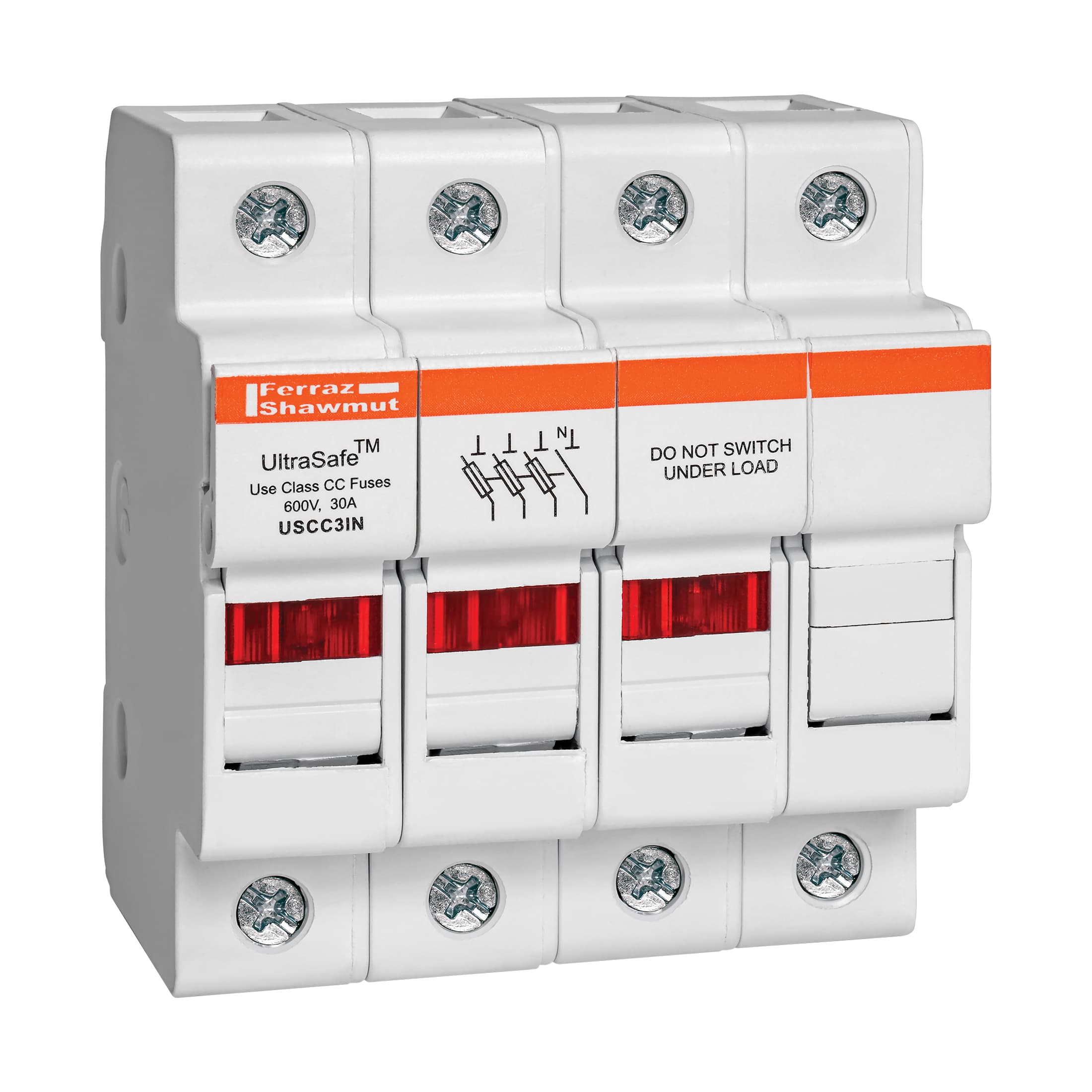 Mersen USCC3IN USCC3IN Mersen - Fuse Holder UltraSafe™ 600VAC 600VDC Class CC 30A 3-Pole+N LED Pressure Plate IP65 Mersen USCC3IN USCC3IN Mersen - Fuse Holder UltraSafe™ 600VAC 600VDC Class CC 30A 3-Pole+N LED Pressure Plate IP65