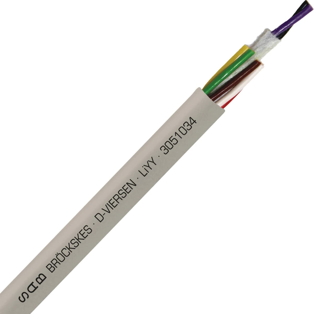 SAB 3051034 LiYY - 22 AWG/10c, multi-conductor signal and control PVC cable with DIN color code SAB 3051034 LiYY - 22 AWG/10c, multi-conductor signal and control PVC cable with DIN color code