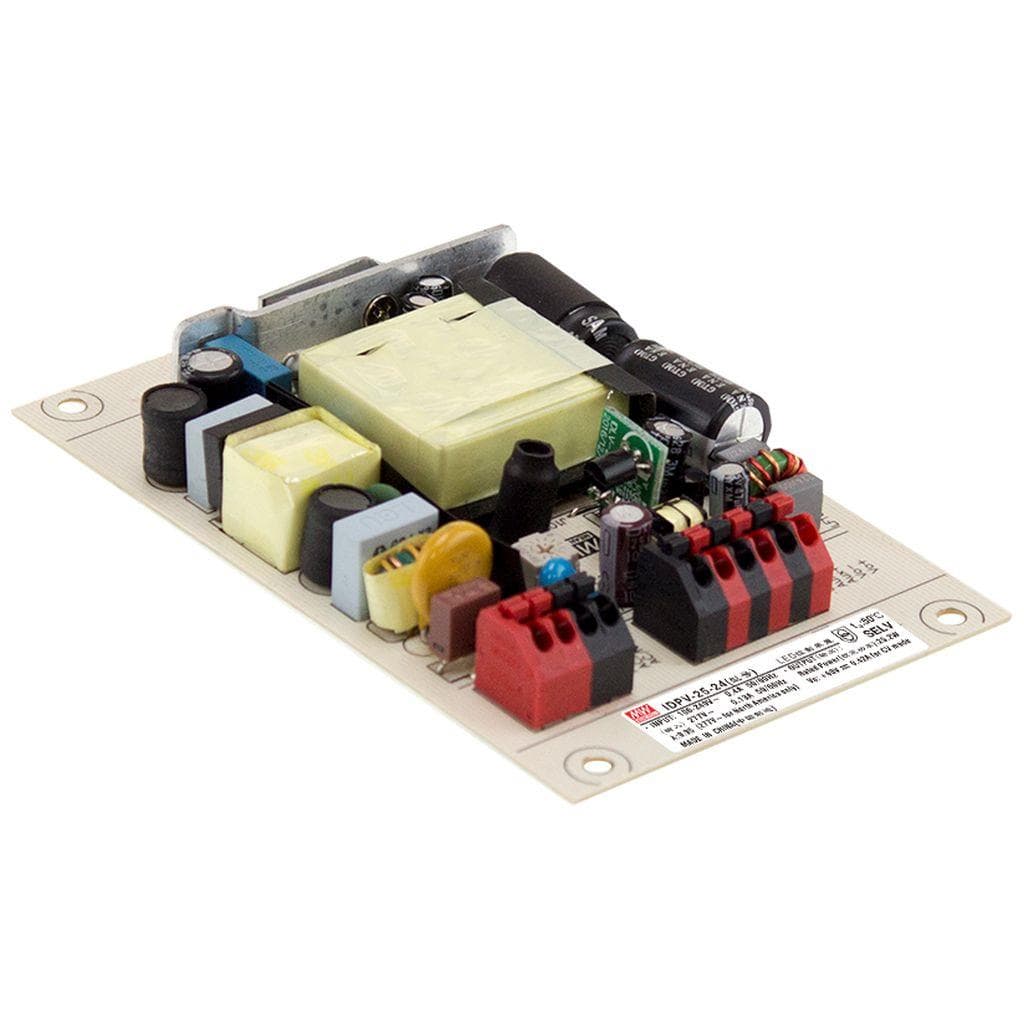 MEAN WELL IDPV-25-24 AC-DC Constant Voltage LED Driver (CV); PCB open frame type; Input range 90-295VAC; Output 24Vdc at 1.05A; 2 in 1 dimming with 0-10Vdc or PWM signal MEAN WELL IDPV-25-24 AC-DC Constant Voltage LED Driver (CV); PCB open frame type; Input range 90-295VAC; Output 24Vdc at 1.05A; 2 in 1 dimming with 0-10Vdc or PWM signal
