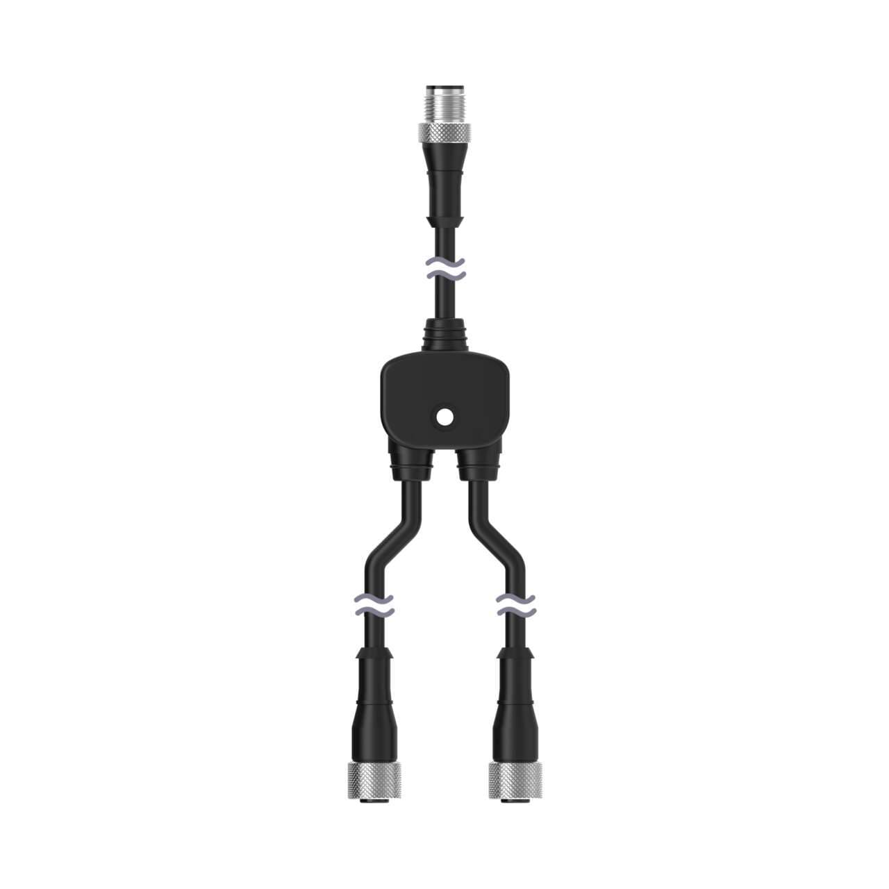Banner CSB-M1248M1241 Splitter Cable; 4-pin M12 Male Trunk 2.5 m (8 ft); Two 4-pin M12 0.3 m (1 ft) Female Branches; Black Banner CSB-M1248M1241 Splitter Cable; 4-pin M12 Male Trunk 2.5 m (8 ft); Two 4-pin M12 0.3 m (1 ft) Female Branches; Black