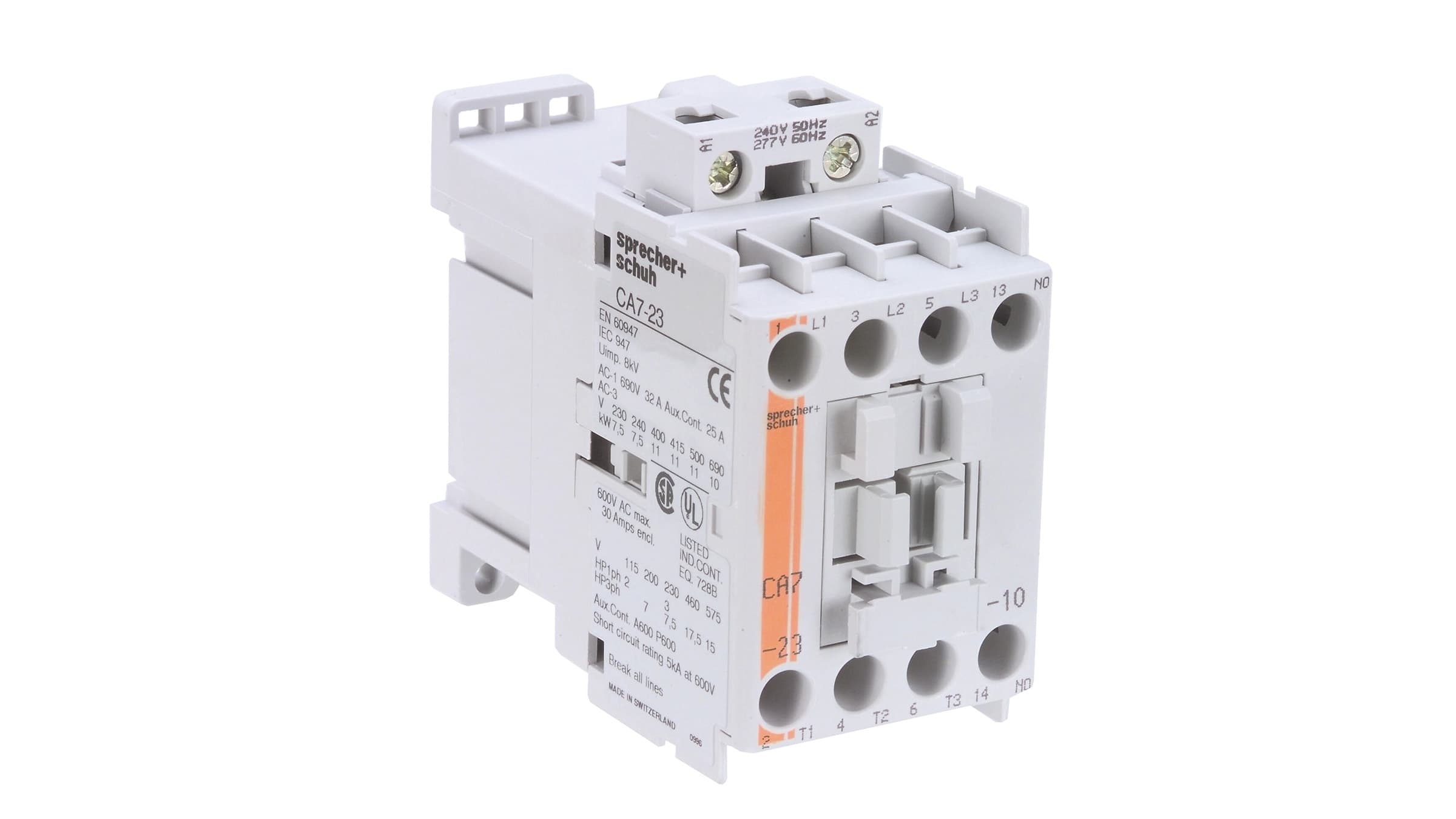 Sprecher + Schuh CA7-23-10-220 CONTACTOR 23A 200VAC 1NO Sprecher + Schuh CA7-23-10-220 CONTACTOR 23A 200VAC 1NO