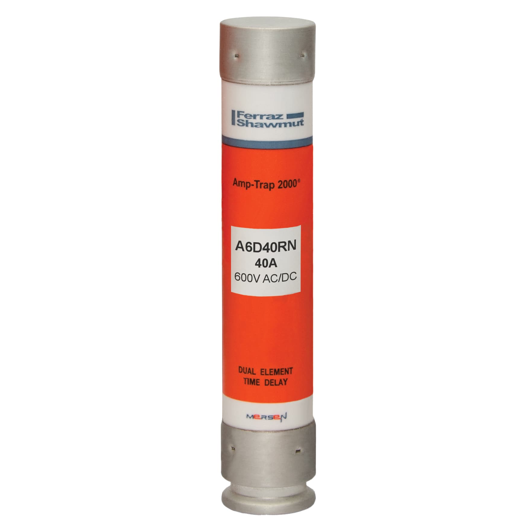 Mersen A6D40RN A6D40RN Mersen - Fuse A6D-R - Class RK1 - Time-Delay 600VAC 600VDC 40A Ferrule Amp-Trap 2000® Mersen A6D40RN A6D40RN Mersen - Fuse A6D-R - Class RK1 - Time-Delay 600VAC 600VDC 40A Ferrule Amp-Trap 2000®
