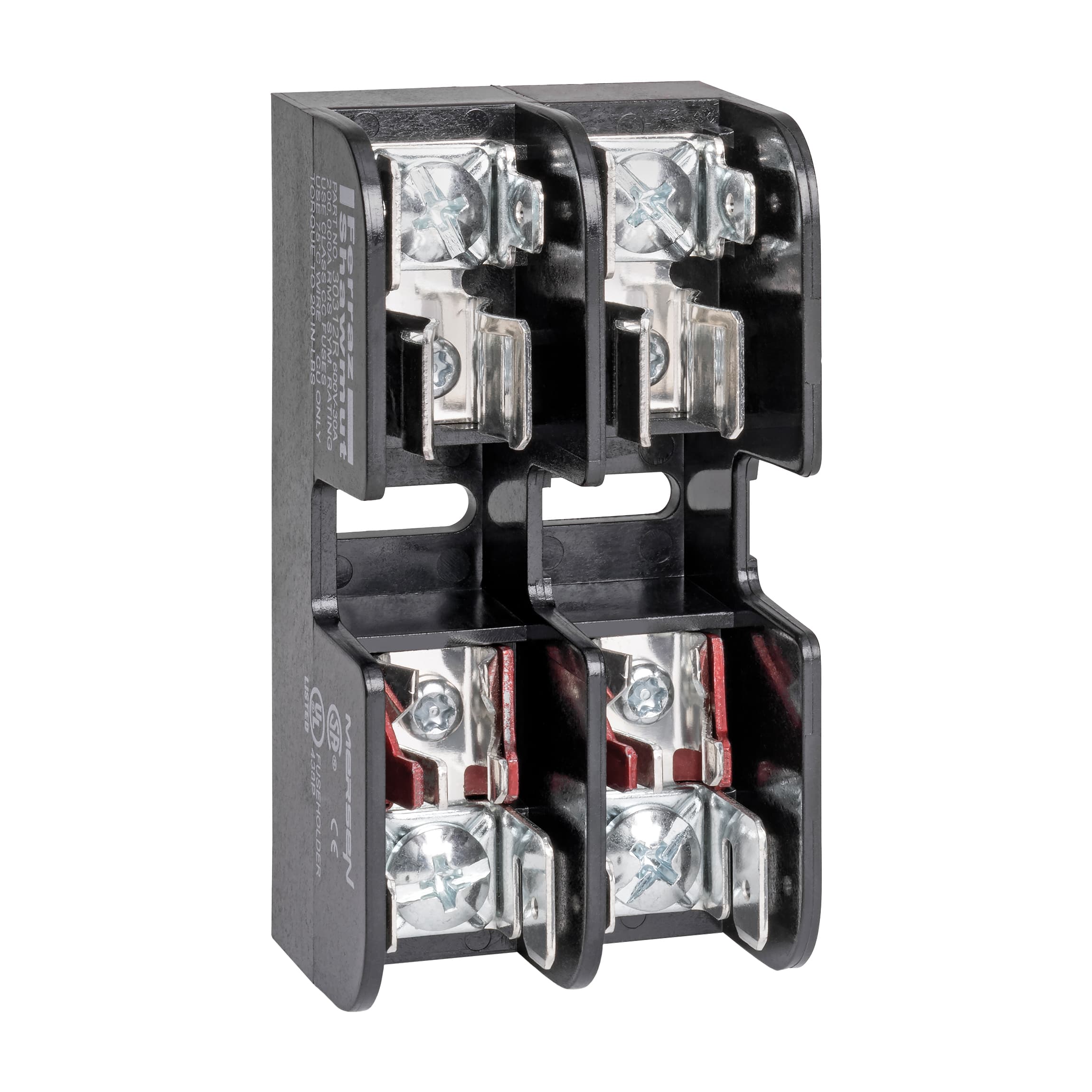 Mersen 30312R 30312R Mersen - Fuse Block 600VAC 600VDC Class CC 30A 2-Pole Screw with Reinforced Clip Mersen 30312R 30312R Mersen - Fuse Block 600VAC 600VDC Class CC 30A 2-Pole Screw with Reinforced Clip