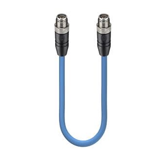 Belden 16001 Gigabit Ethernet Cat7 Data Double-Ended Cordset: Male straight X-coded black M12 Standard to male straight X-coded black M12 Standard, shielded, 50 V AC / 60 V DC, 0.5 A; TPE blue cable, 8-wires, 4x2x0.14 mm², RSTS 8X-RSTS 8X-S478/0,5 M, 0.5 m Belden 16001 Gigabit Ethernet Cat7 Data Double-Ended Cordset: Male straight X-coded black M12 Standard to male straight X-coded black M12 Standard, shielded, 50 V AC / 60 V DC, 0.5 A; TPE blue cable, 8-wires, 4x2x0.14 mm², RSTS 8X-RSTS 8X-S478/0,5 M, 0.5 m