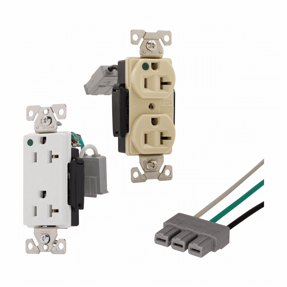Eaton TR8300VM TR8300VM Eaton - Eaton ArrowLink hospital grade receptacle, Modular receptacle, 20 A, 125V, Heavy-duty hospital grade, Modular connector, Flush{Z38305}, Two-pole, Duplex, Nylon, Ivory{B53253}, 5-20R, Receptacle{E1412}, Duplex{M9318} Eaton TR8300VM TR8300VM Eaton - Eaton ArrowLink hospital grade receptacle, Modular receptacle, 20 A, 125V, Heavy-duty hospital grade, Modular connector, Flush{Z38305}, Two-pole, Duplex, Nylon, Ivory{B53253}, 5-20R, Receptacle{E1412}, Duplex{M9318}
